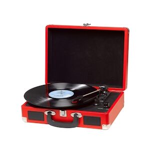 Denver Platine disques disques vinyles Denver VPL-120 RED, Haut-parleurs intégrés, Sortie Phono, pour vinyles 33 1/3, 45 et 78 Tours