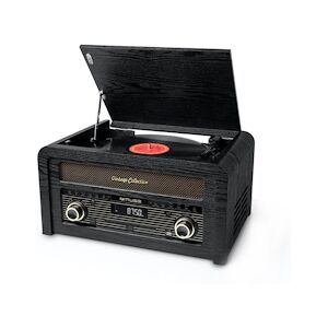 Muse Platine vinyle Muse MT-115W, Micro-Chaîne Radio FM avec 30 stations préréglées, Stéréo 33/45/78 tours , CD, 20W MT-115W-MATCH