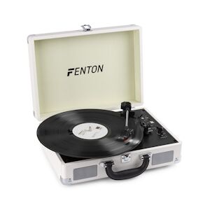 Fenton Valise tourne-disque Vinyle Blanche Fenton - Haut-parleurs Stéréo intégrés - lecture: 33/45/78 - Disque 7/10/12