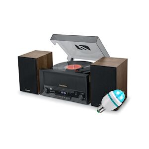 Platine vinyle Muse MT-120 MB avec système CD, Bluetooth, USB, stéréo 3 vitesses 33/45/78 tours, Ampoule DIAMS LED