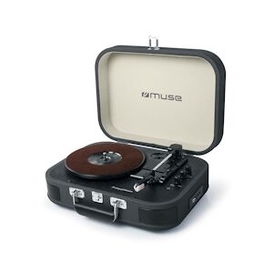 Muse Platine vinyle stéréo Noire 33/45/78 tours avec enceintes intégrées - USB/SD/AUX - Prise casque