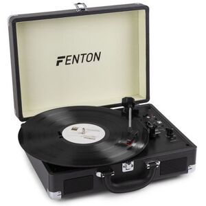 Fenton RP115C - Platine vinyle vintage Bluetooth pour disques 33, 45 et 78 tours - Noir, avec haut-parleurs intégrés Noir - Publicité