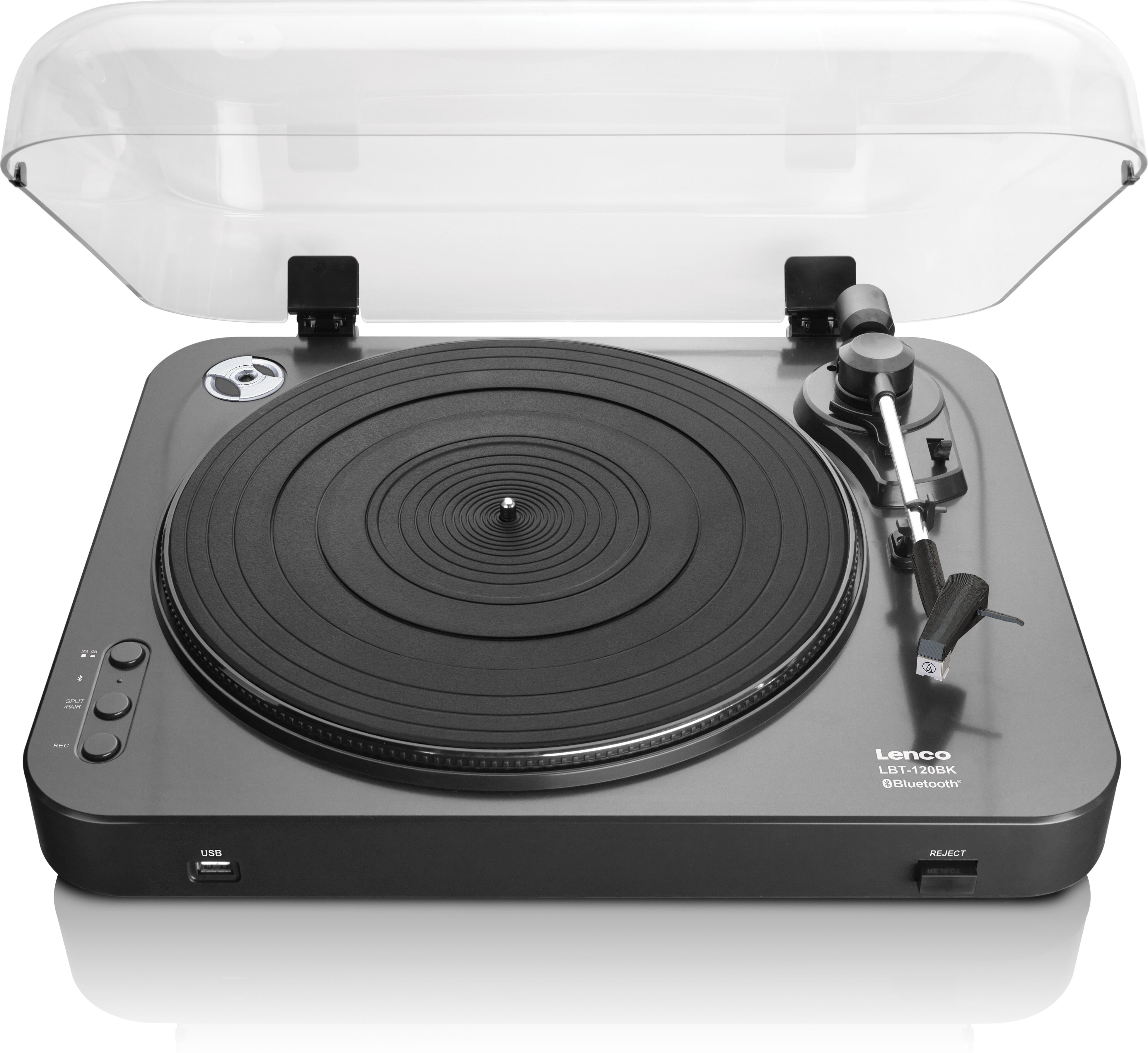 Lenco Platine vinyle enregistreur usb bluetooth noir Noir 37x12x42cm