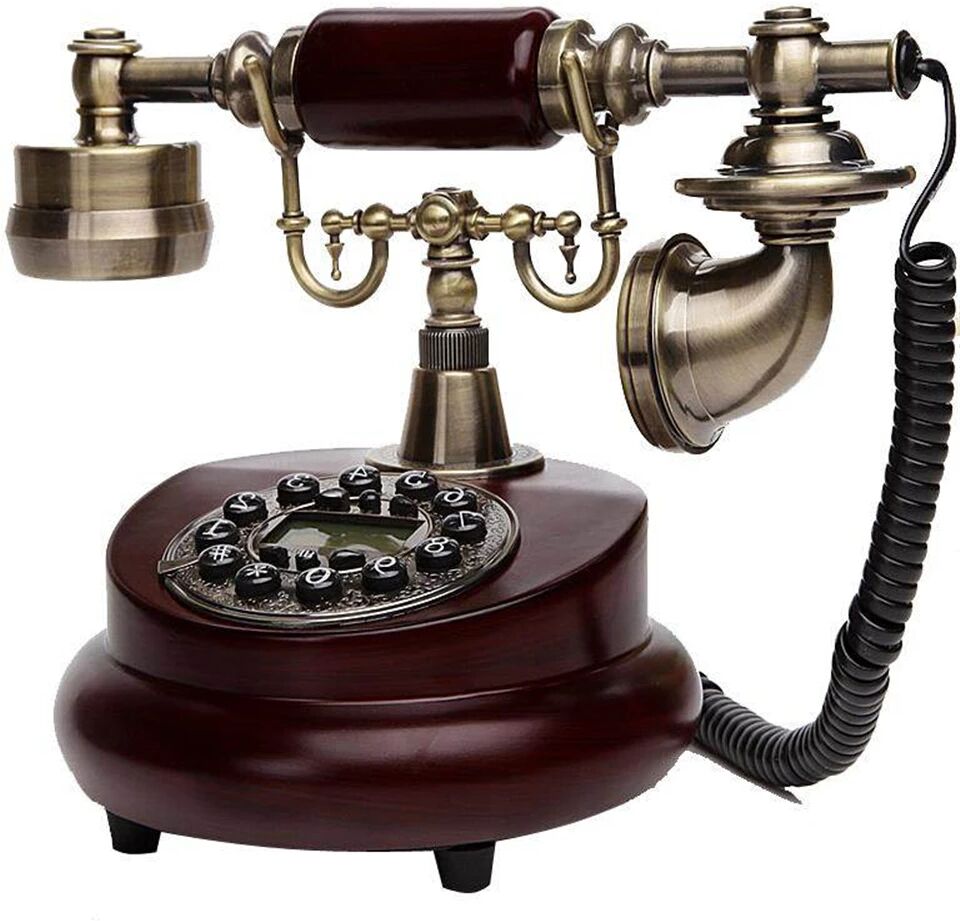 Durable Retro Telephone Household Antique Nostalgic Old-Fashioned Turntable European Wired Antique Fixed Telephonefor Home