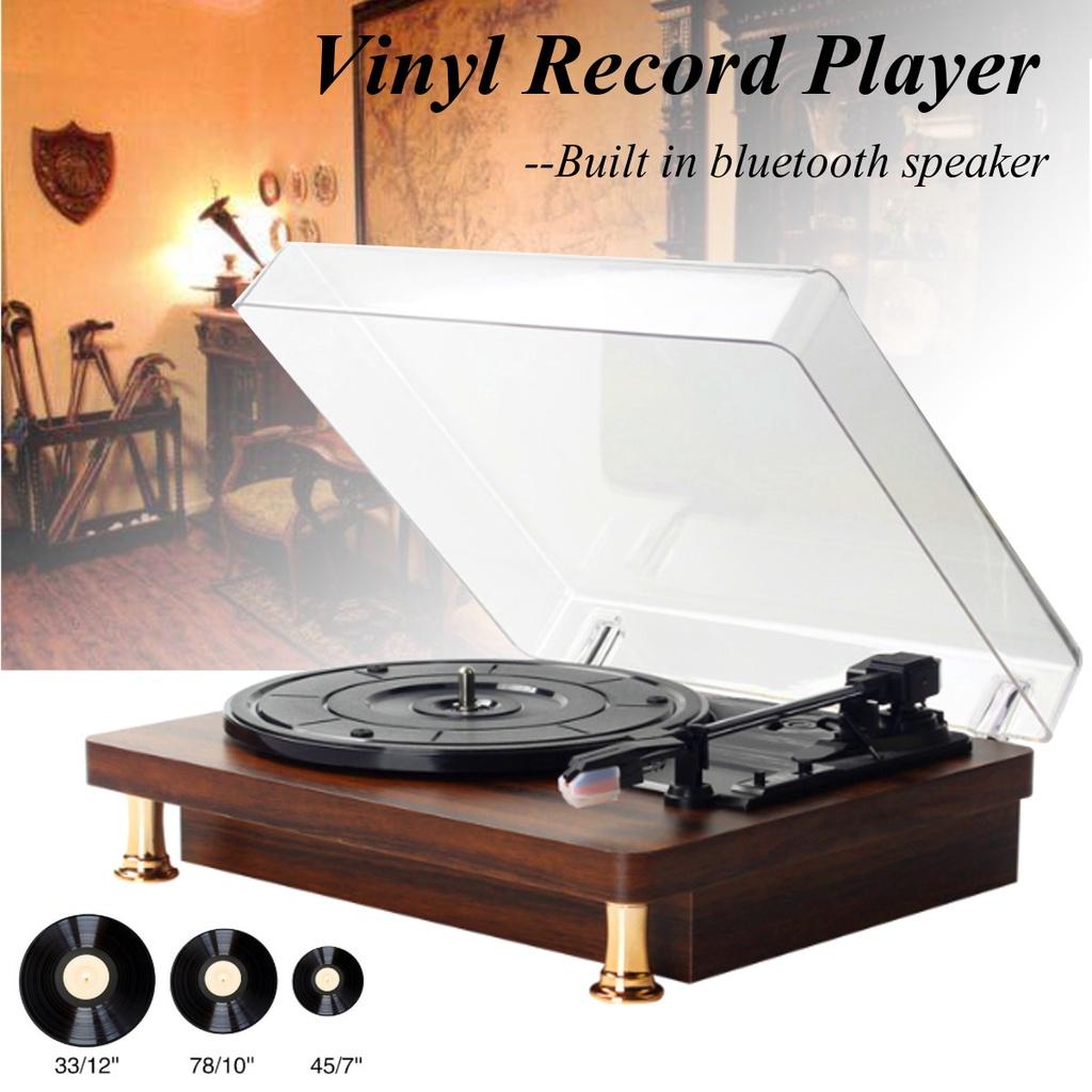 Crown Global Vintage Gramophone Phonograph Player Bluetooth Music Player Vinyl Turntable Record Player Speakers for 33/45/78RPM Record
