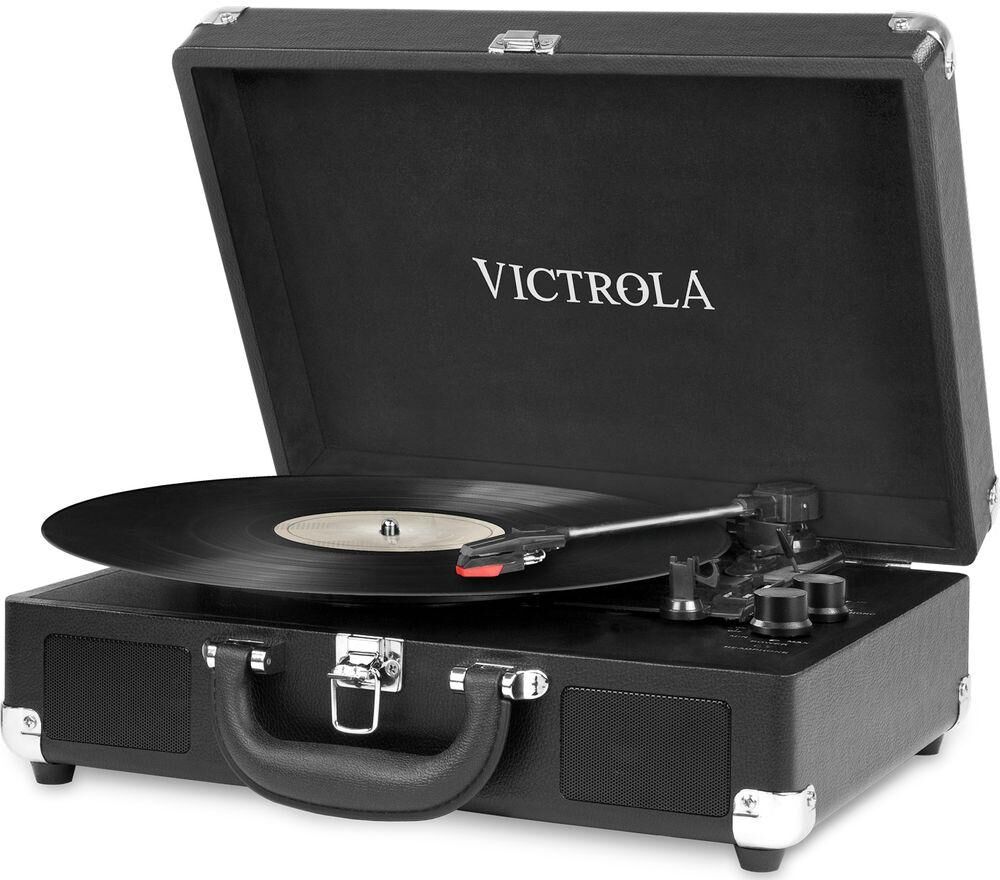 VICTROLA Journey Portable Belt Drive Bluetooth Turntable - Black, Black