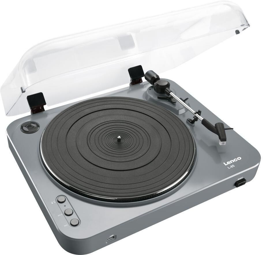 LENCO L-85 Belt Drive Turntable - Grey, Silver/Grey