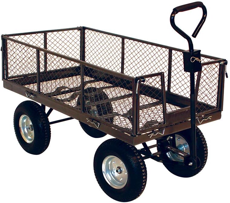 400kg Mesh Platform Truck with Plywood Deck and Puncture Proof Tyres - Platform Size: 1520 x 745mm