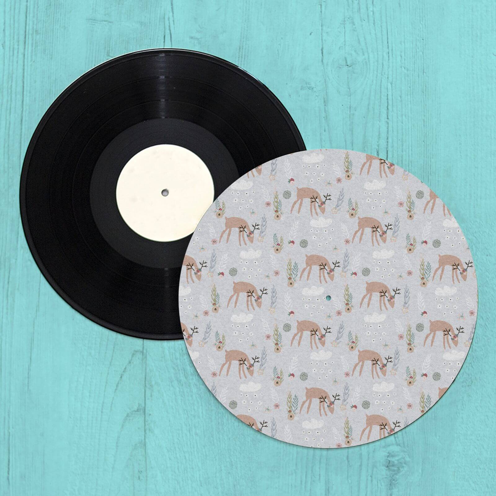 By IWOOT Snowy Deer Turntable Slip Mat