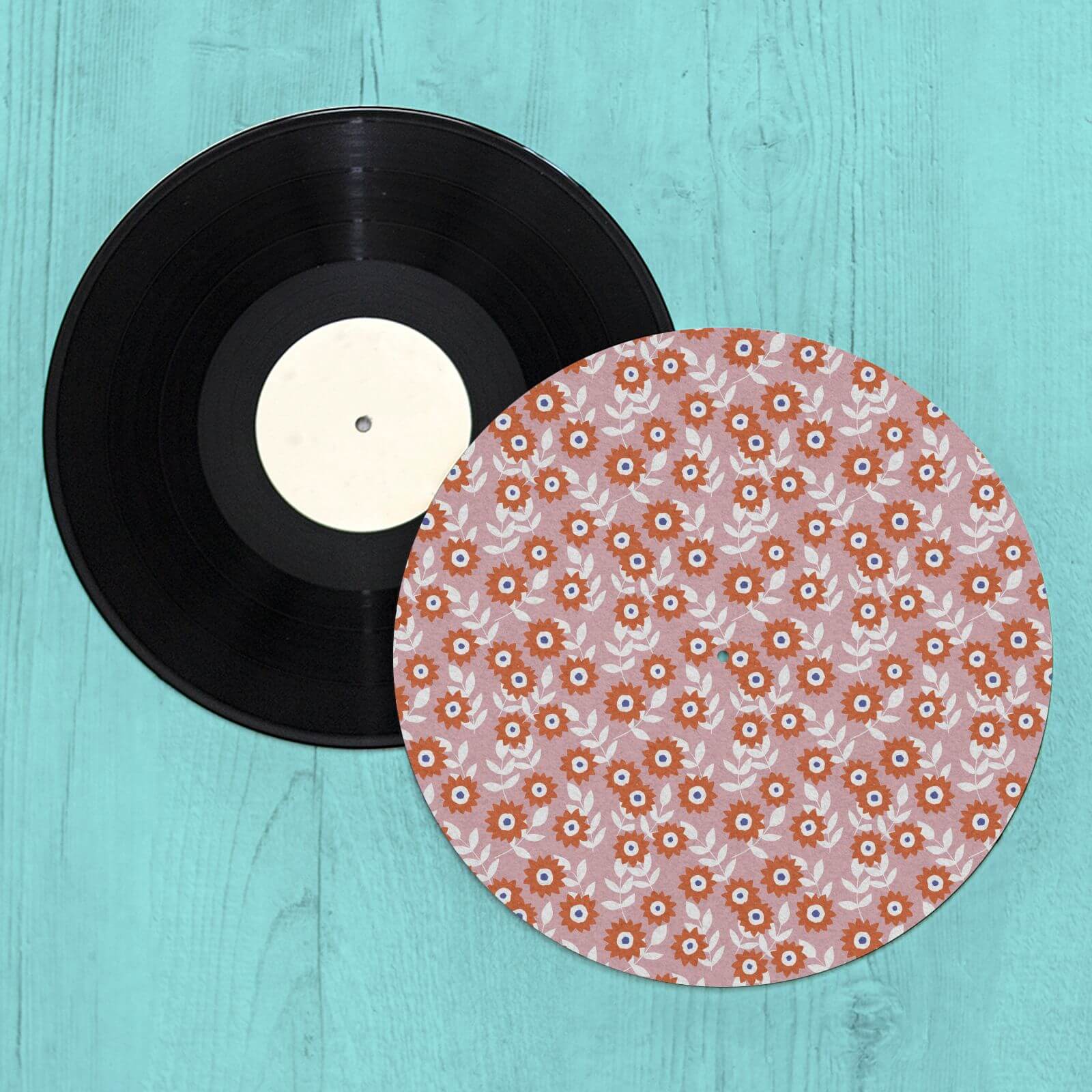 By IWOOT Bright Flowers Turntable Slip Mat