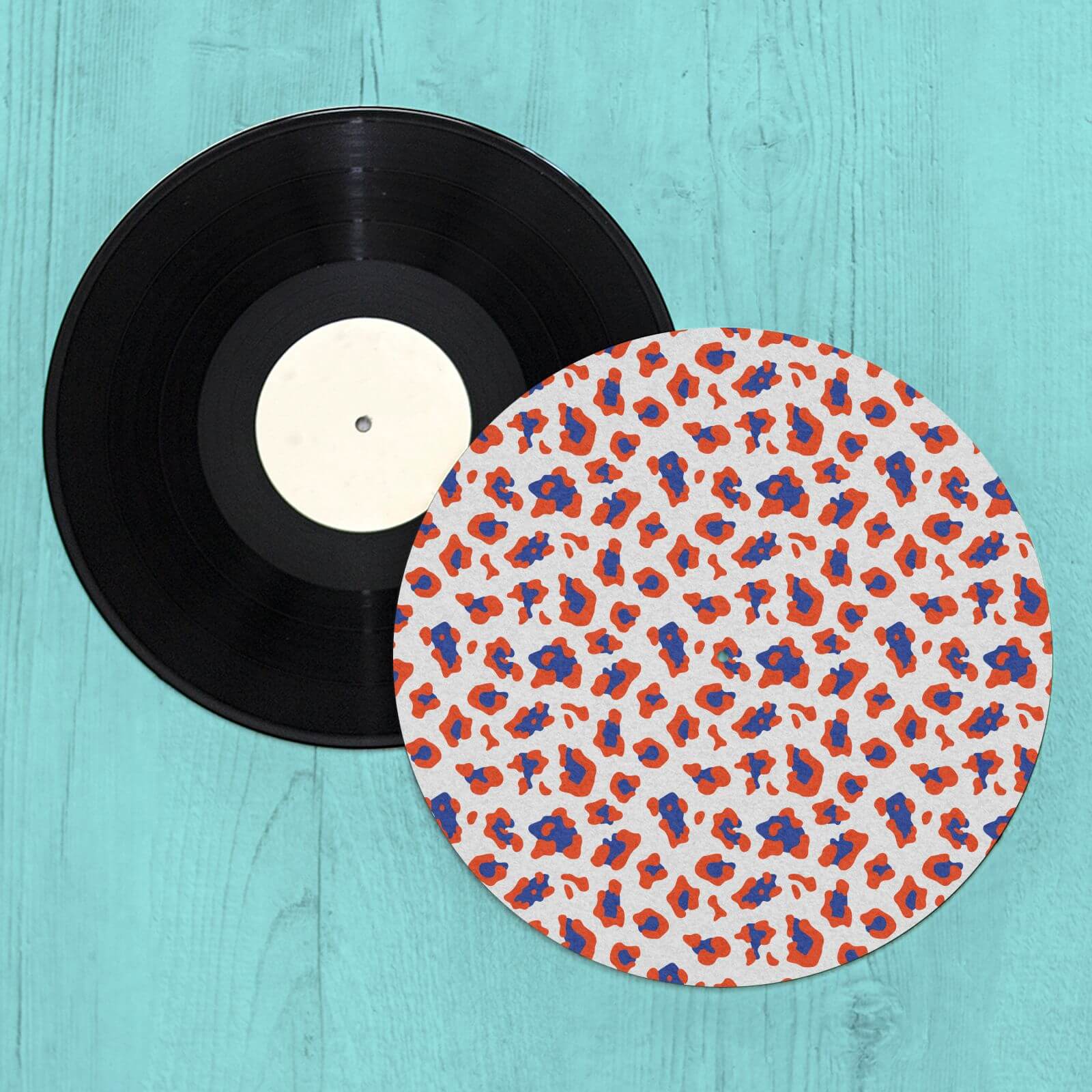 By IWOOT Colourful Cheetah Turntable Slip Mat