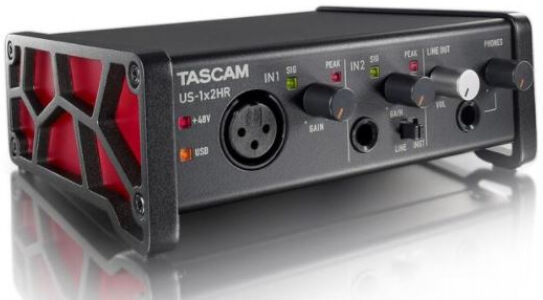 Tascam US-1x2HR - USB Audio Interface, 2 In/Out, USB 2.0