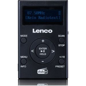 Lenco PDR-011BK DAB+/FM-Taschenradio  MP3, 4GB Mico-SD-Karte, Akku