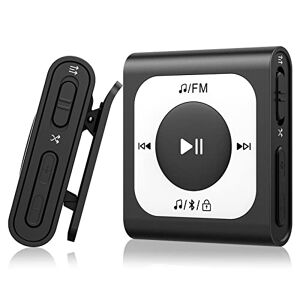 AGPTEK 64Go Lecteur de Musique MP3 Bluetooth 5.2 avec Clip, Portable, avec Radio FM, Son HiFi, Bouton de Verrouillage Baladeur Sport Numérique avec Capacité de 13000+ Titres (sans Écouteur) - Publicité