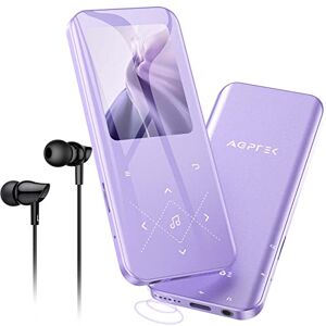 AGPTEK 32Go MP3 Bluetooth 5.3 avec Haut-Parleur , 2,4" Écran Coloré Lecteur Musique Son HiFi avec Bouton Tactile/Radio FM/USB C/Enregistreur Line-in, Baladeur MP4 Sport Support Carte 128Go-Violet - Publicité