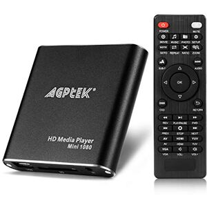 AGPTEK Mini 1080P Full HD convertisseur numérique Lecteur multimédia Lecteur média Player avec Télécommande pour MP3, WMA, OGG, AAC, Plate, Ape, AC3, DTS, Atra - Publicité