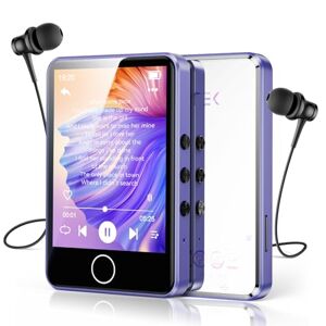 AGPTEK 64Go Tactile MP3 Bluetooth 5.3, Nouveau Design Miroir 2.8" Lecteur Musique HiFi avec Haut-Parleur/Radio FM/Enregistreur, Baladeur Sport en Métal Protection et Écouteurs Inclus-Violet - Publicité