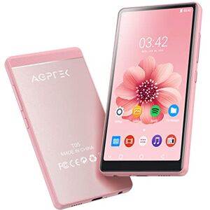 AGPTEK 40Go Lecteur MP3 MP4 Bluetooth WiFi, 4" Écran Tactile MP3 Android avec Spotify, Amazon Music, Lecteur Musique HiFi avec Haut-Parleur/Radio FM, Batterie 1000mAh, Externe Jusqu'à 128Go Rose - Publicité