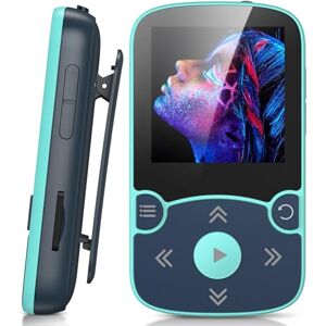 AGPTEK 64Go MP3 Bluetooth 5.3 avec Clip, Lecteur MP3 Baladeur Sport Portable HiFi, Lecteur Musique avec Bouton Volume, Radio FM/Podomètre/Enregistreur Vocal, Extensible pour 192Go-Bleu - Publicité