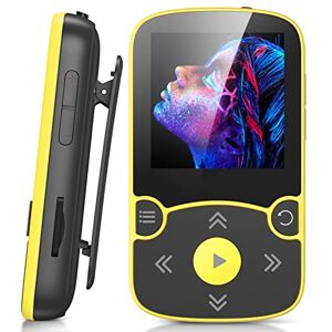 AGPTEK 32Go MP3 Bluetooth 5.3 avec Clip, Lecteur MP3 Baladeur Sport Portable HiFi, Lecteur Musique avec Bouton Volume, Radio FM/Podomètre/Enregistreur Vocal, Externe Jusqu'à 128Go-Jaune - Publicité