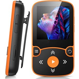 AGPTEK Lecteur MP3 Bluetooth 5.3 avec Clip, 32Go Baladeur Sport Portable, Lecteur de Musique avec Bouton Volume Indépendant/Radio FM/Podomètre/Enregistreur Vocal, Externe Jusqu'à 128Go-Orange - Publicité