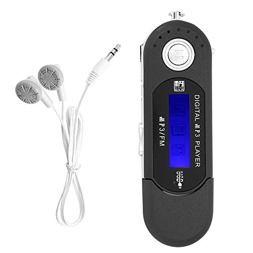 Socobeta MP3-muziekspeler Draagbare muziek MP3 USB-speler met LCD-scherm FM-radio Voice Recorder TF-kaart(Zwart)