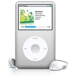 Apple iPod Classic Video Mp3 / Mp4 Music Player (120GB (6th Gen), White/Silver) (Renewed)