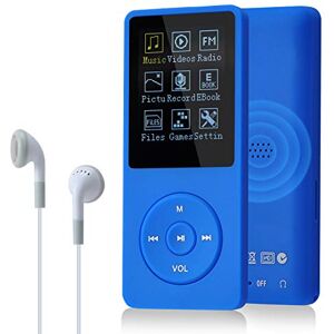 COVVY Slim Music Player 8 GB Portable Lossless Sound 70 Hours Screen MP3 Player Support up to 64 GB (Navy Blue)