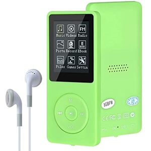 Mp3 Players,MP3/MP4 Digital Music Player,Lychee Upgrade 8GB Portable HiFi Lossless Sound Music Player with Music/Video/Voice Record/FM Radio/E-Book Reader, Supports up to 64GB (Green)