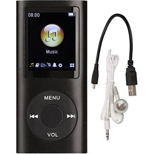 NOENNULL MP3 Player Stylish Multifunctional Lossless Sound Slim 1.8 Inch LCD Screen Portable MP3 Music Player (Black)