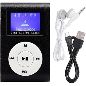 Denash Mini Portable MP3 Music Player, 1.8inch LCD Screen Mini Metal Clip MP3 Support Memory Card with 3.5mm Earphone