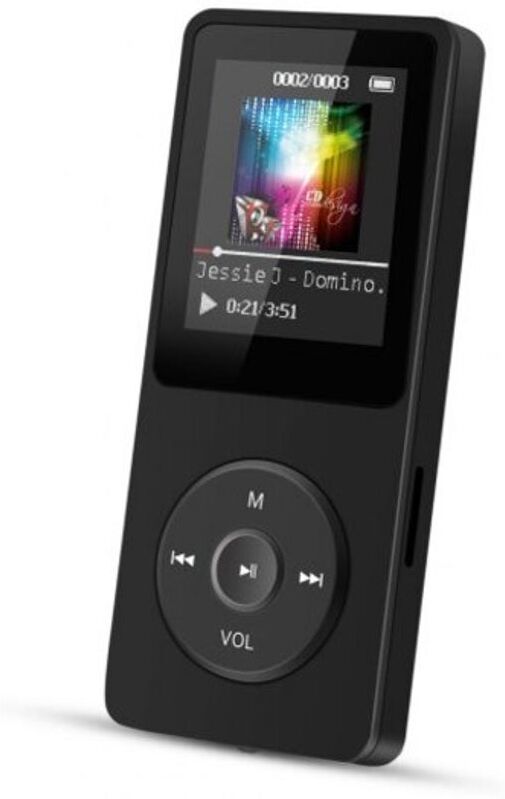 HOD Health&Home Mp3 Player With Micro Sd Card Slot 8 Gb Black