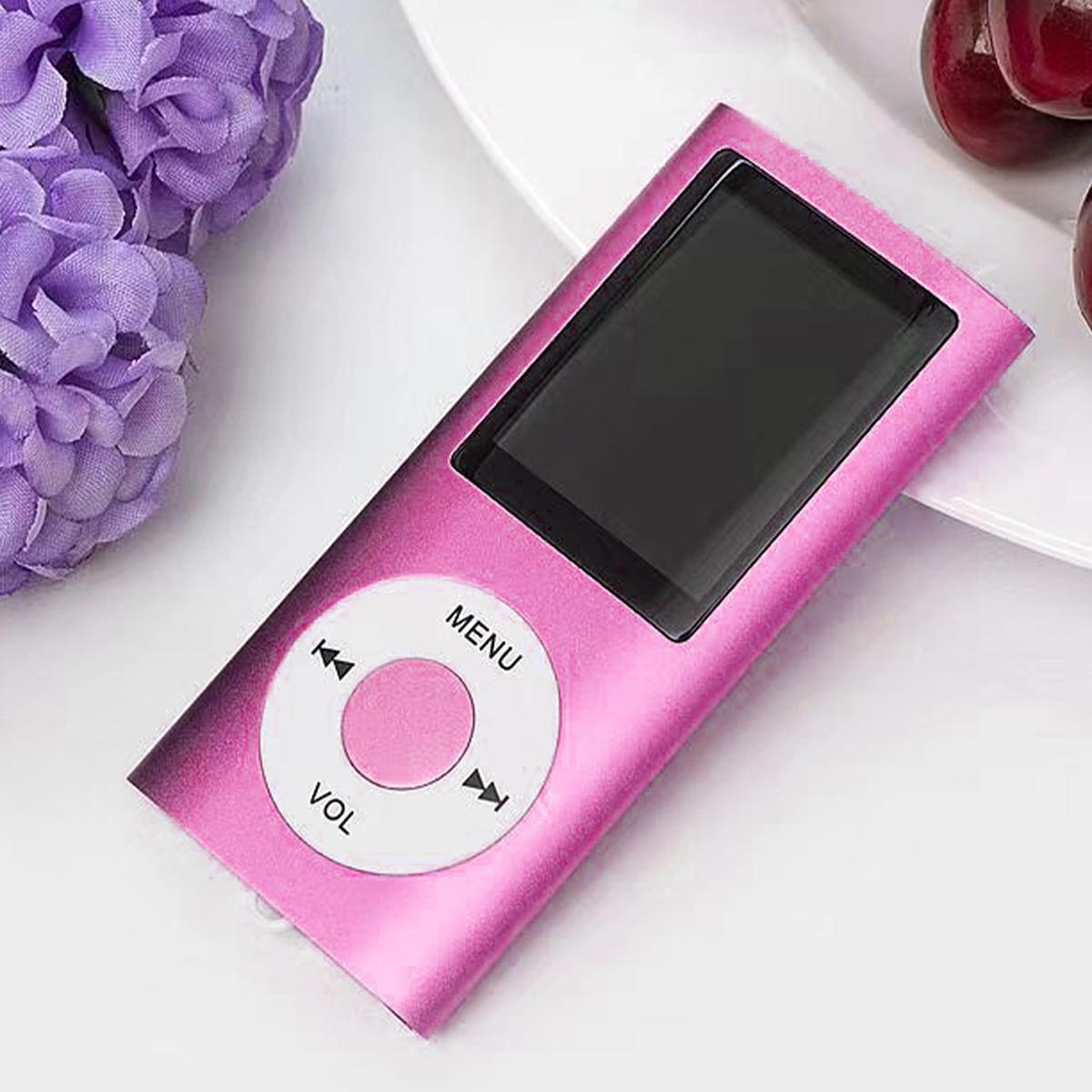 SHEIN Gm10 Portable Mp3/mp4 Player With Maximum Support Of 64gb Memory Card, Stereo Sound, 1.8 Inch Tft Display, Can Be Used As Fm Radio, Voice Recorder, Supports Amv Format Hot Pink