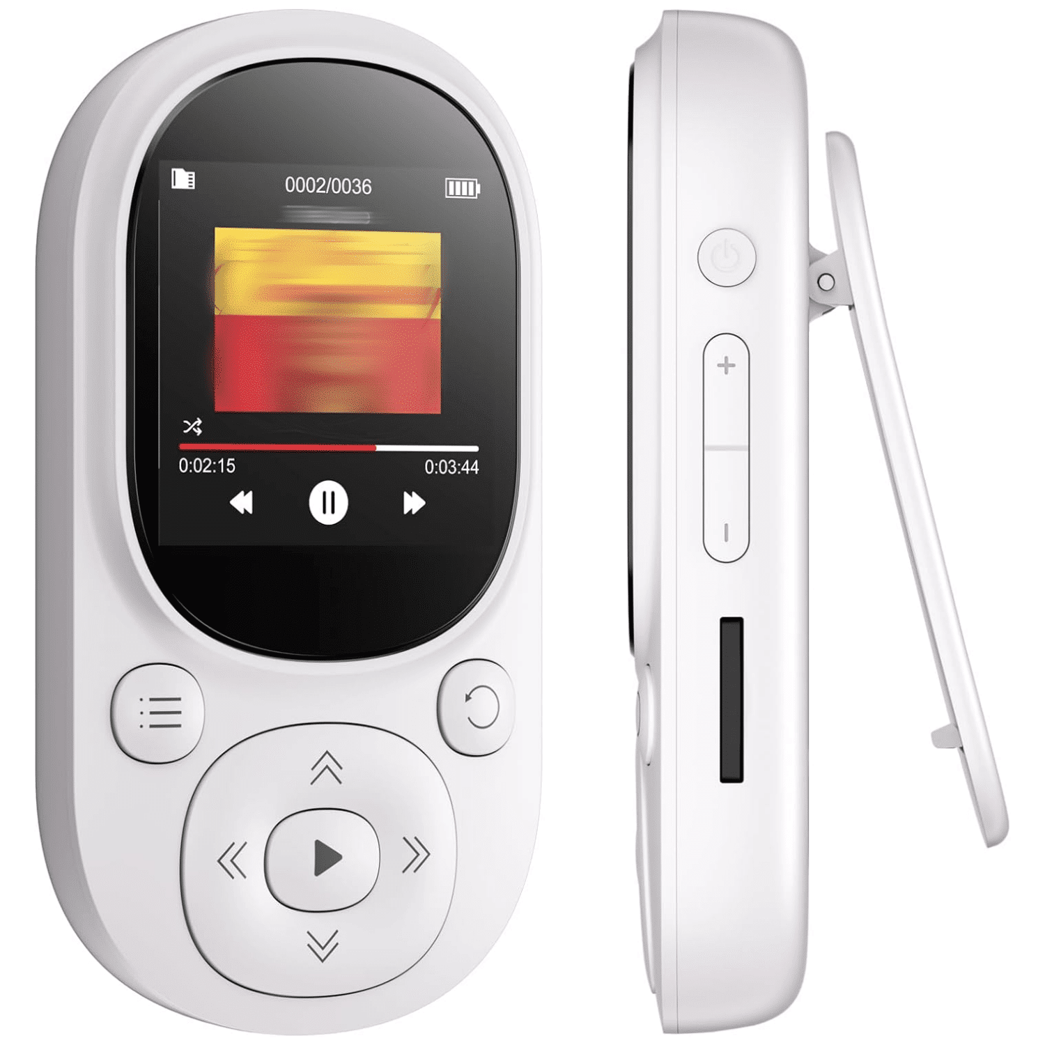 SHEIN 64GB Clip MP3 Mini Portable Music Player With FM Radio Recording And Pedometer (White) White