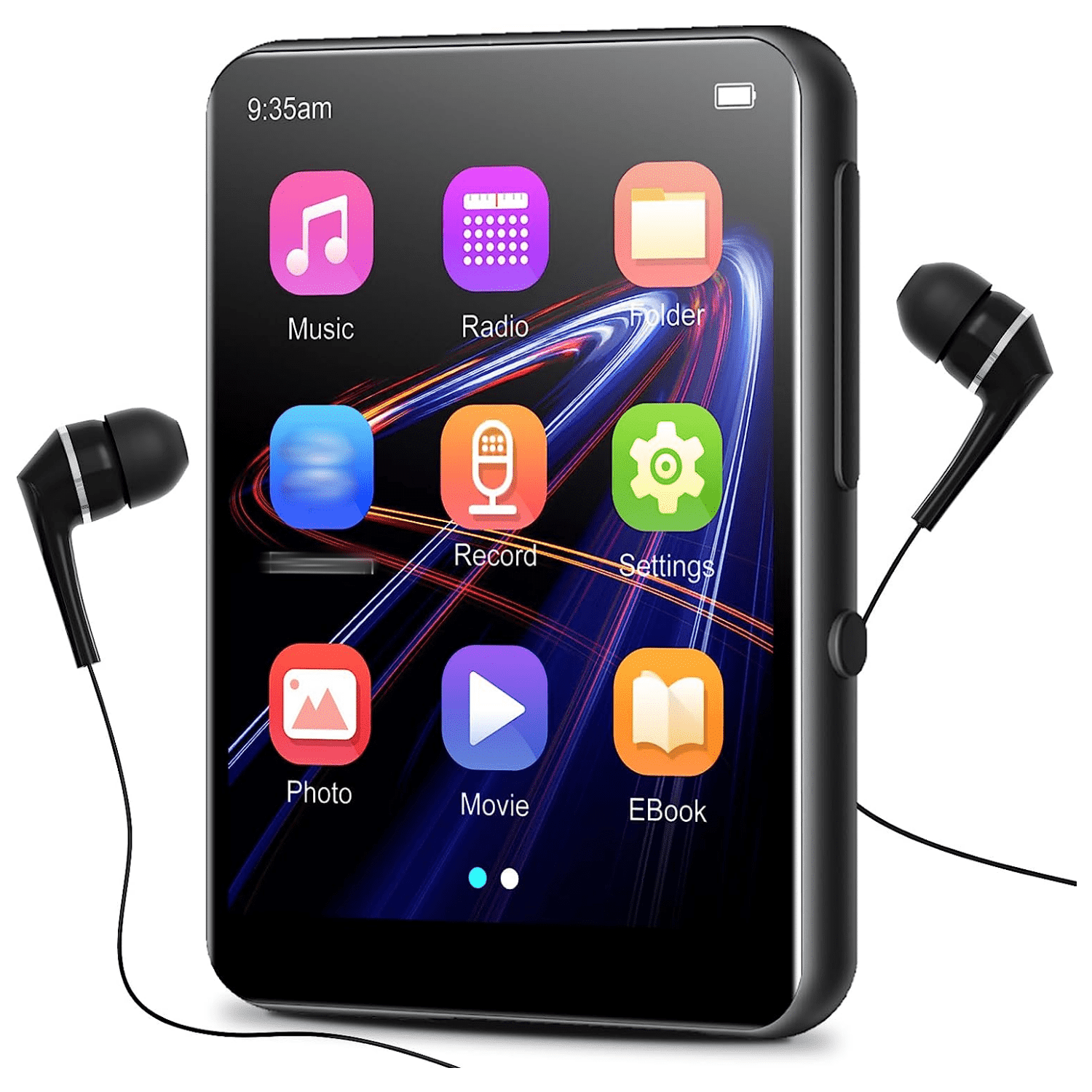 SHEIN 32GB MP3-Player, Bluetooth 5.0, Hi-Fi Verlustfreie Klangqualität Mit Lautsprechern, Sprachaufzeichnung, FM-Radio, 2,4-Zoll Voll-Touchscreen Metallgehäuse, Unterstützt Bis Zu 128 GB Black