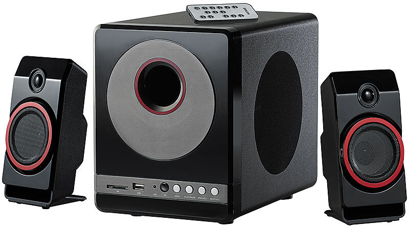 auvisio 2.1-Premium-Multimedia-Soundsystem mit Subwoofer, MP3-Player, 40 Watt