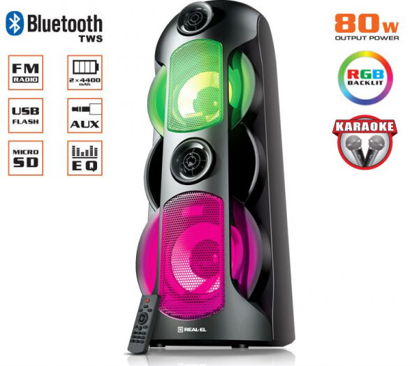 Divers Real-EL X-787 - Bluetooth Wireless Lautsprecher mit RGB Hintergrundbeleuchtung