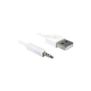 Delock - Opladning/datakabel - USB han til mini-phone stereo 3.5 mm han - 1 m - hvid - for Apple iPod shuffle (1G, 2G)