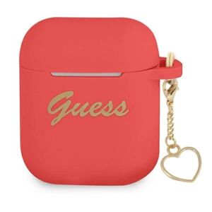 Guess AirPods Skal Silicone Charm Heart - Rød