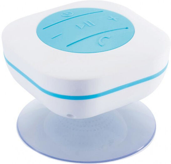 XD Collection douche speaker bluetooth 7,8 cm ABS wit 2 delig - Wit,Blauw