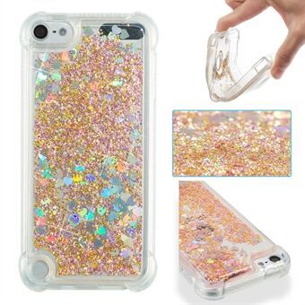 Dynamisk flytande glitterpulver hjärtformade paljetter TPU stötsäkert fodral för iPod Touch (2019) / Touch 6/5