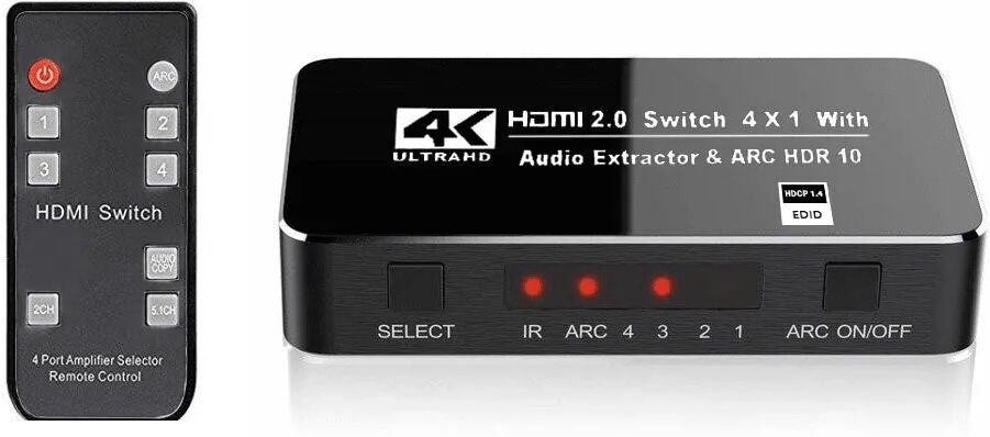 INF HDMI Switch 4x1 - full HD 1080P, 4Kx2K, 3D, ARC