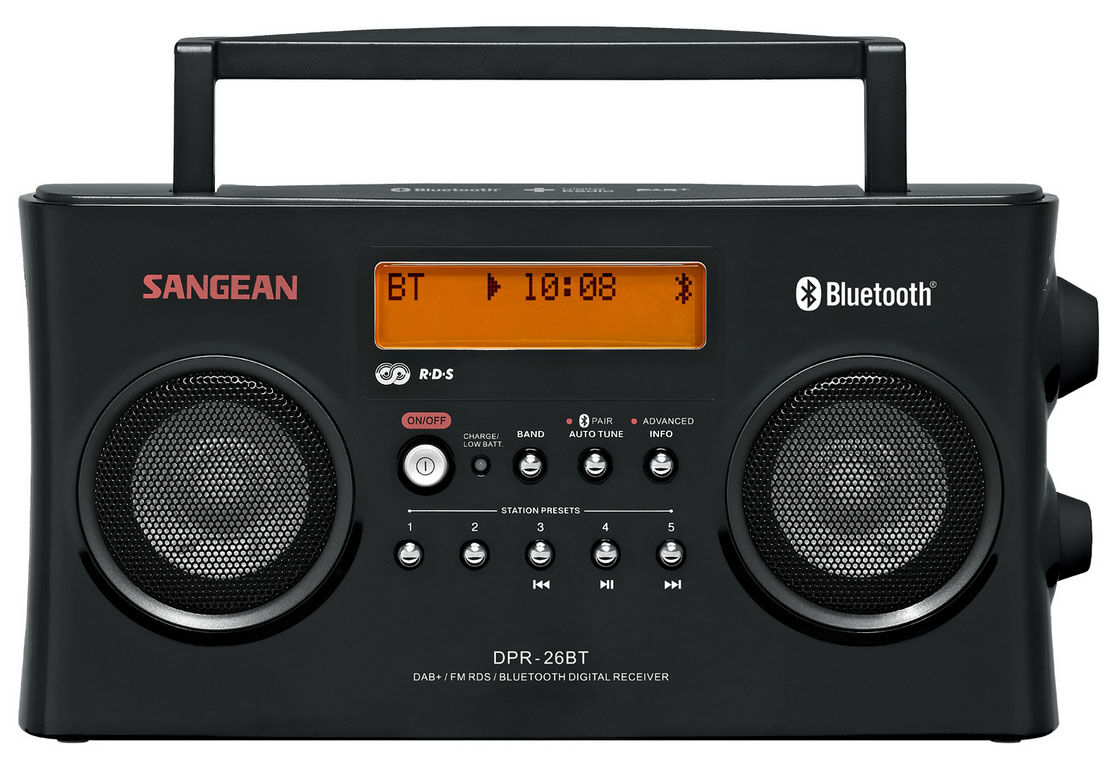 Sangean 12V & 230V Sangean DPR26BT, DAB+/DAB/FM/BT Radio, sort