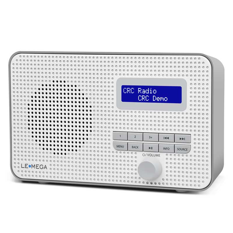 Lemega 230V & USB Lemega DR1 Portabel DAB+ radio, hvit/grå