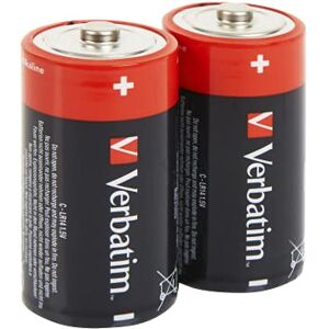 Verbatim Premium Alkali-Blockbatterien, 1,5V, C-LR14 Baby-Batterie, C-Alkalibatterien, Batterien für Radio, Kamera, Taschenlampe, Fernbedienung uvm, Premium Alkaline-Batterie, 2 Stück