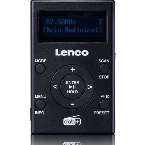 Lenco PDR-011BK DAB+/FM-Taschenradio mit MP3-Player – Lenco