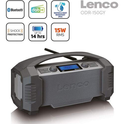 Lenco ODR-150GY – DAB+/FM radio (IP54) mit Bluetooth