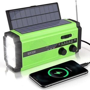 BayOne Solar Handvevs Radio Crank Radio AM/FM USB Emergency Radio Powerbank 5000mAh