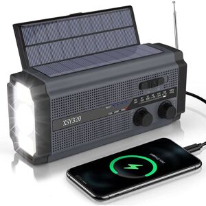 BayOne Solar Handvevs Radio Crank Radio AM/FM USB Emergency Radio Powerbank 5000mAh
