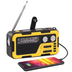 BayOne Crank Radio Handvevsradio Solar Cell Emergency Radio Card Reader SOS AM/FM 2000mAh
